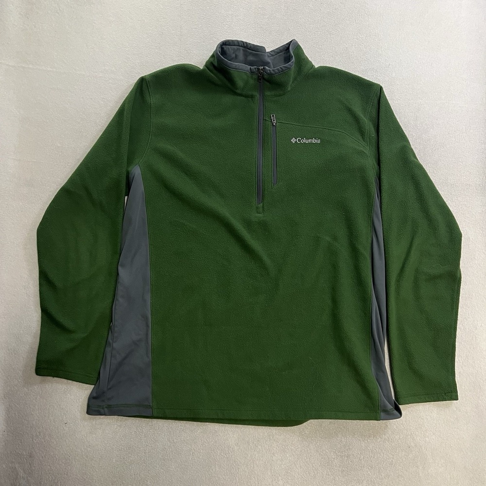 Columbia Pullover Men's Size XL Klamath Range II 1/2 Zip Fleece Green Gray
